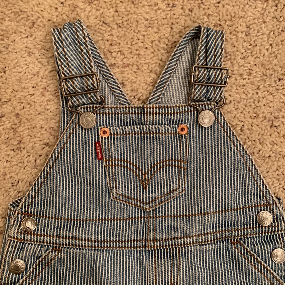 Levi Baby Overalls Pinstripe 6-9m